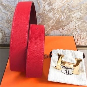 Hermès Swift Epsom Casaque H 32mm Reversible Belt